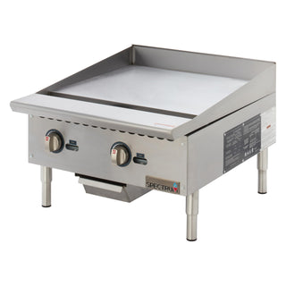 24" Commercial Natural Gas Griddle by Winco – 24", Stainless Steel, Silver, Model NGGD-24M