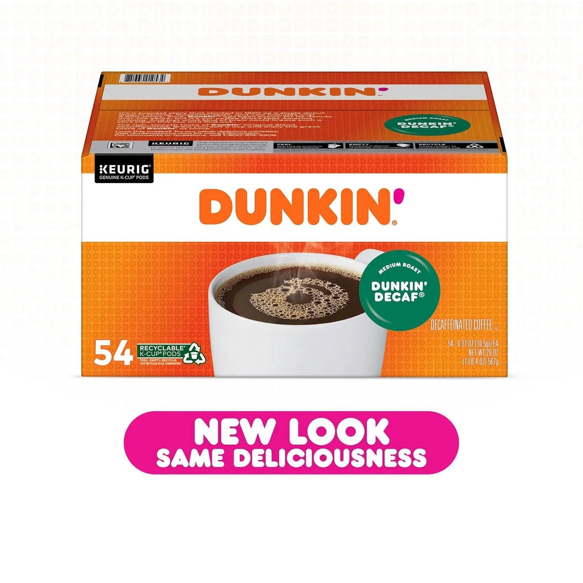 Donuts Original Blend Decaf K Cup Pods by Dunkin' – 54 Count (Pack of 1), Model Dunkin' Donuts