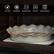 Siducal Ceramic Pie Pan, 10.5 Inch Deep Dish, Green