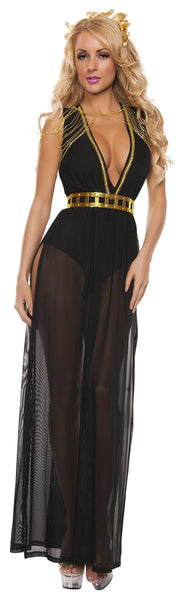 Women's Black Goddess Costume (Large) by Starline – Large, Mesh, Black, Model S5008