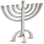Zion Judaica Rustic Iron Menorah, 10 Inch Height, Silver Finish