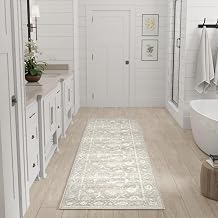 Nourison Home Vintage Washables Grey 2'2" x 8' Area Rug - Easy Clean, Non Shedding, Bed Room, Living Room, Dining Room, Kitchen (8' Runner)