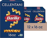 Barilla Cellentani Pasta, Non-GMO Kosher Pasta, 16oz. (12PK)