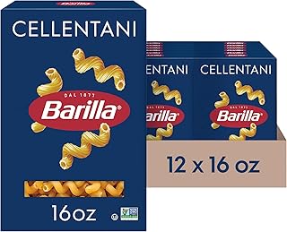 Barilla Cellentani Pasta, Non-GMO Kosher Pasta, 16oz. (12PK)