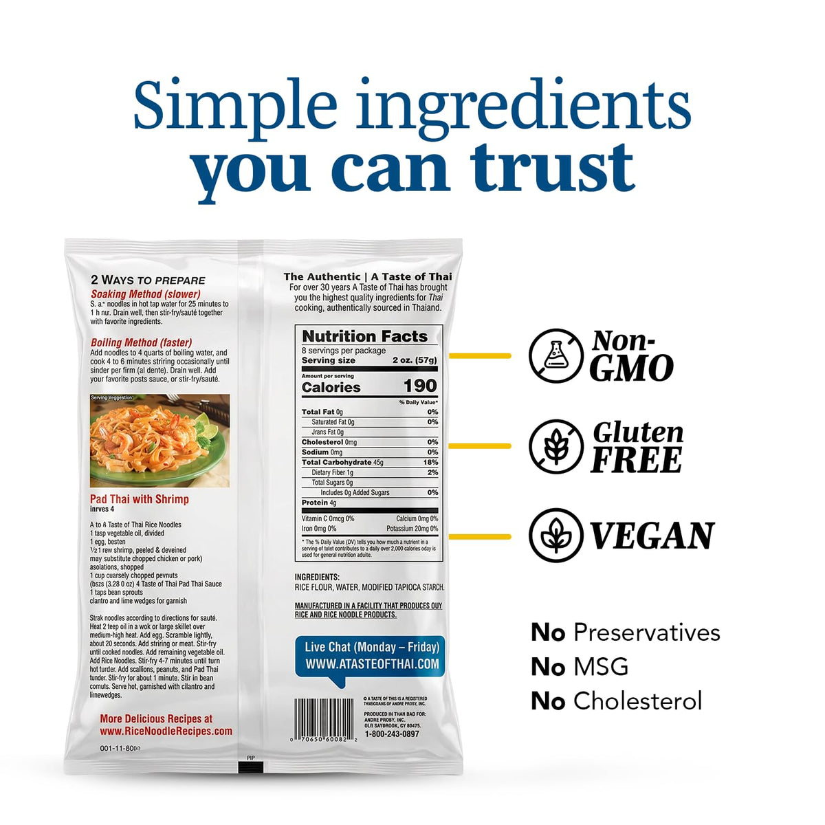 A Taste of Thai Linguine / 8 Ounce (Pack of 9) / 0 Rice