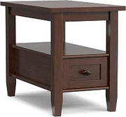 SIMPLIHOME Warm Shaker 14" Wide Solid Wood End Table in Russet Brown