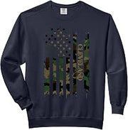 Cleveland United States Distressed Camo w US Flag Comfort Colors Adult Sweatshirt