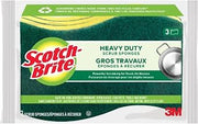 Scotch-Brite MMMHD3 Heavy Duty Scrub Sponge, Yellow & Green, 3 Per Pack