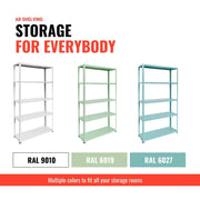 AR Deco Bookshelf Collection, Height 68 in, Width 35.4 in, Depth 12 in, Model# Easy White by AR Shelving – 68" H x 35.4" L x 12" W, Alloy Steel, White, Pack of 6, Model RIVET 39/20