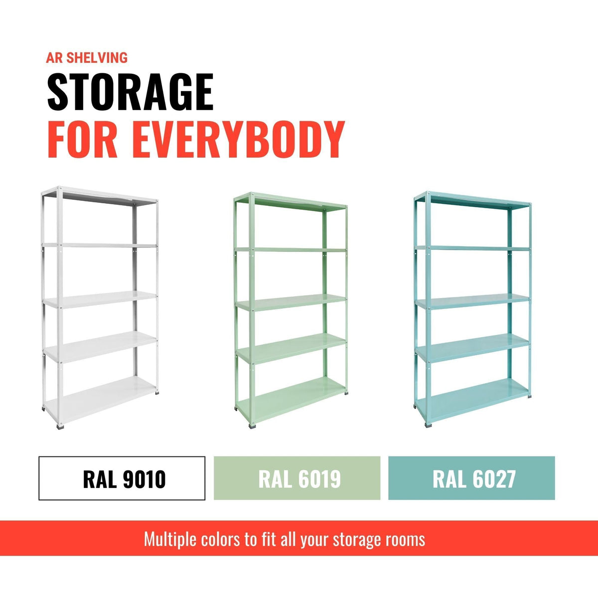 AR Deco Bookshelf Collection, Height 68 in, Width 35.4 in, Depth 12 in, Model# Easy White by AR Shelving – 68" H x 35.4" L x 12" W, Alloy Steel, White, Pack of 6, Model RIVET 39/20