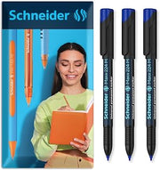 Schneider Topball 811 Rollerball Pen 0.5mm Refillable, Blue Ink Pack of 3 | Refillable, 92% Recycled Plastic, Smooth 0.5mm Writing, Home, Work & Office Use