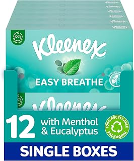 Kleenex® Easy Breathe Tissues - Natural Menthol and Eucalyptus - 12 Boxes per case