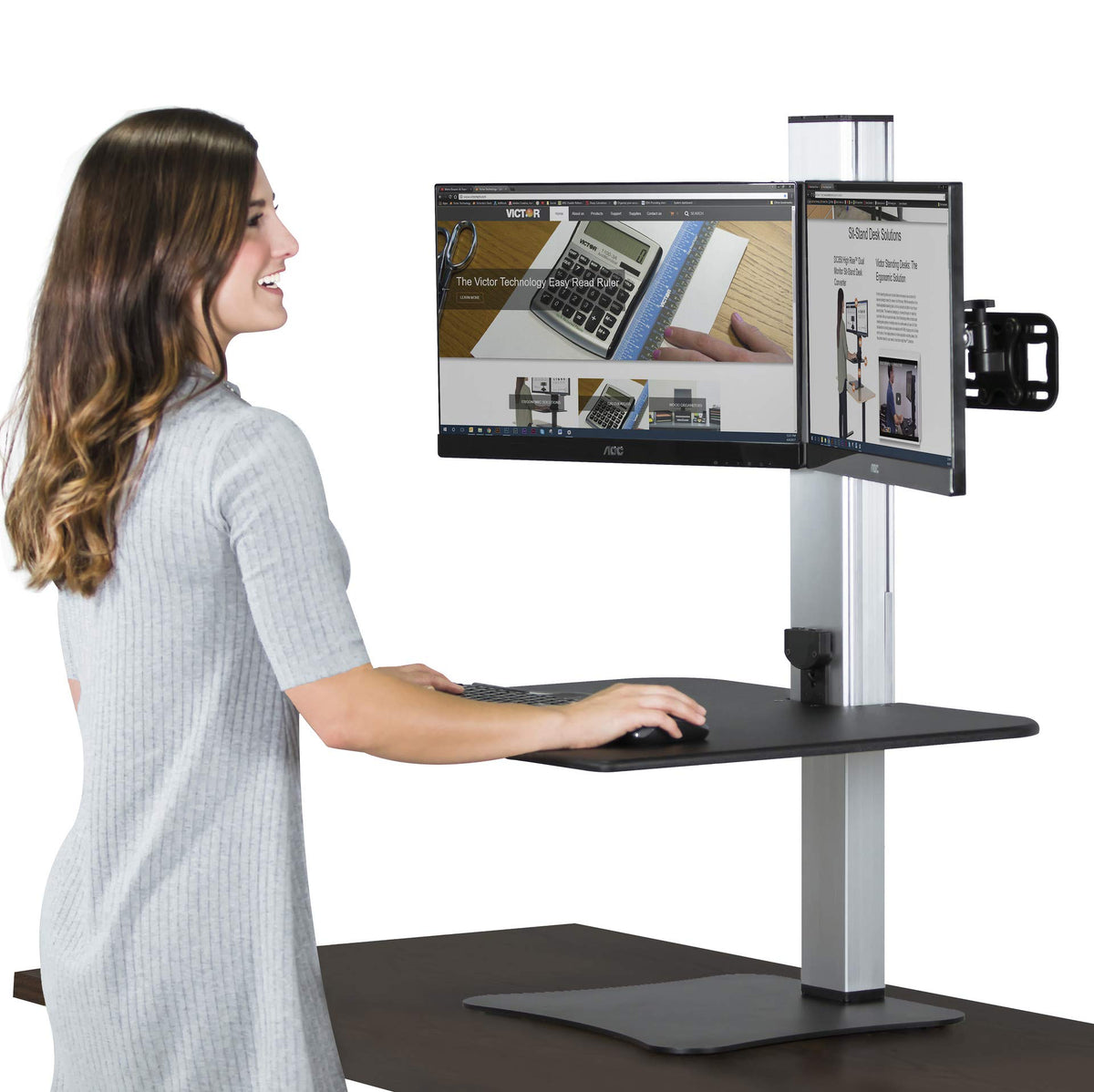 Victor Dual Monitor / Black / Modern Monitor Stands