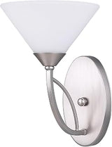 Canarm IVL293A01BPT Sawyer 1-Light Wall Mount with Vitre Opal Matte Glass Shades, Brushed Pewter