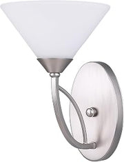 Canarm IVL293A01BPT Sawyer 1-Light Wall Mount with Vitre Opal Matte Glass Shades, Brushed Pewter