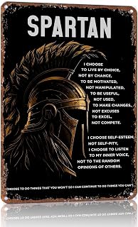 Spartan Warrior Motivation Quote Metal Sign Wall Decor 12x8 In