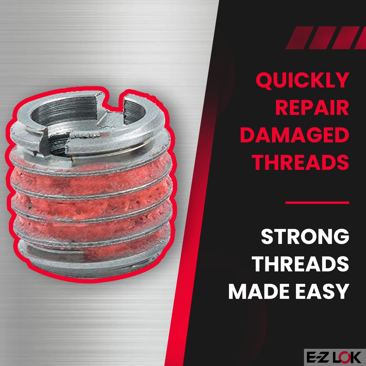 E-Z LOK #4-40 IT, #10-32 ET, 0.250" L / Pack of 5 / 1 Thread Locking Inserts