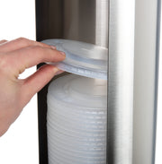 Lid Dispenser Wall-Mounted by San Jamar – 24-46oz, 46.0 fluid_ounces, Stainless Steel, Stainless, Model L3502