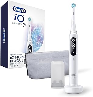 Oral-B iO Series 7G Electric Toothbrush with Replacement Brush Head, White Alabaster