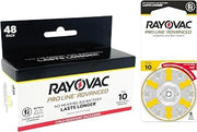 Rayovac Proline Advanced Hearing Aid Batteries | Size 10 | World's Longest Lasting Battery | Child-Resistant Packaging (48)