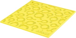 Lodge 7 Inch Silicone Trivet - Dishwasher Safe Trivet Designed for Universal Use - Use as Trivet or Handle Holder - Reusable Heat Protection up to 525° - Yellow
