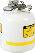 Justrite PP12755 Centura Disposal Polyethylene Prefabricated | Quick-Disconnect Safety Can with Polypropylene Fitting, 5 Gallon Capacity