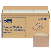 Tork Natural Dinner Napkin, 1/8 Fold 1-ply, 12 x 250 napkins, N5186