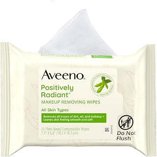 Aveeno Calm + Restore Unscented Makeup Remover Wipes, Fragrance-Free, 25 Ct