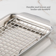 OvenBond Provisions Mini Eighth Sheet Pan & Rack Set by Hestan – Mini-Eighth – 6x9 inch, Stainless Steel, Multicolor, Model 54317