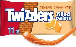 Twizzlers Filled Twists Orange Cream Pop Flavored, Chewy Candy Bags, 11 oz (12 Count)