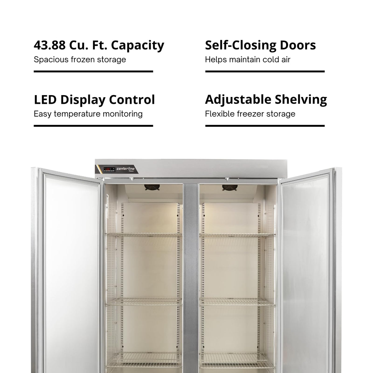 Traulsen (2) Solid Doors, Right Hinged / Silver / 1 Freezers