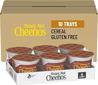 Honey Nut Cheerios Cereal, Single Serve Foodservice Cups, 60 Ct, 7.5lb Case