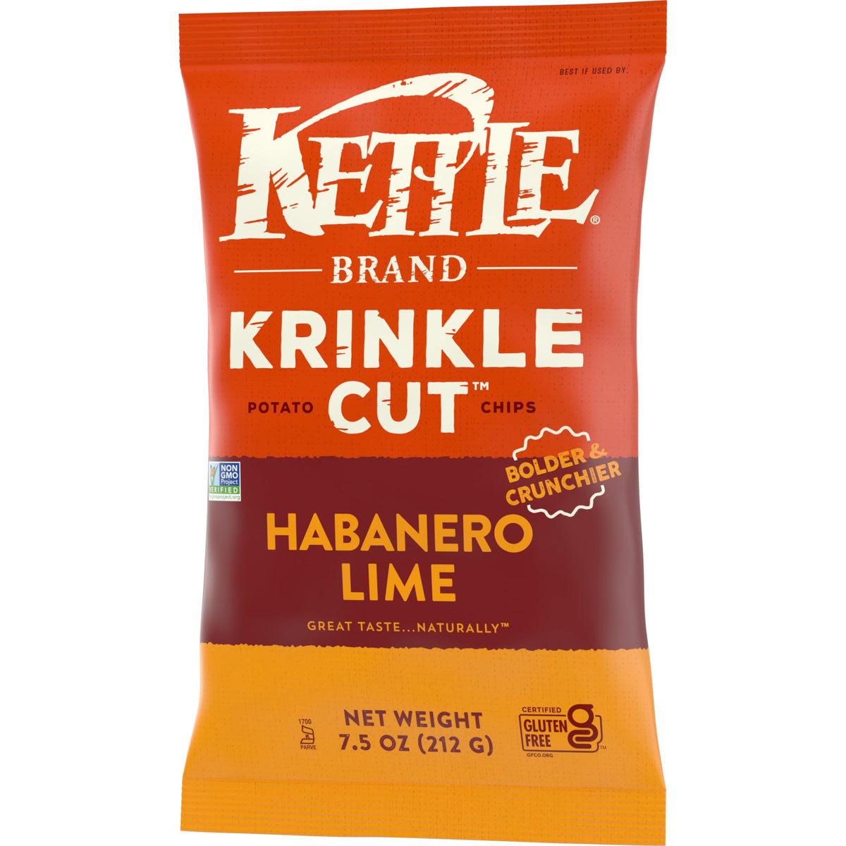 Potato Chips by Kettle Brand – 7.5 Ounce (Pack of 1), Habanero Lime, Model 10084114902020