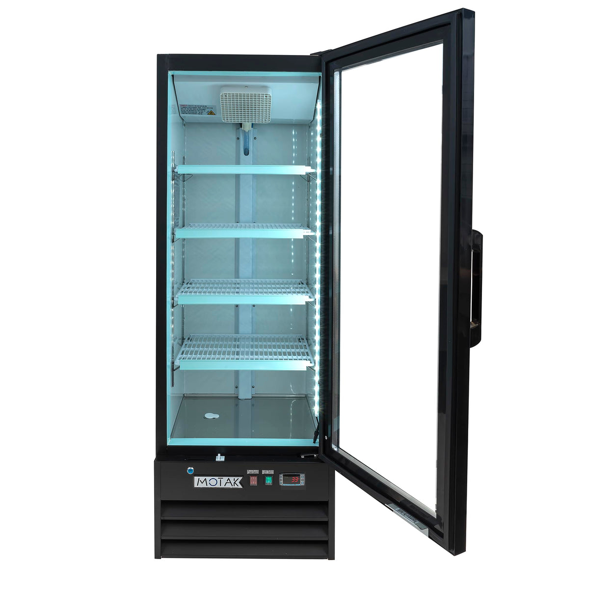 21 5/8" Glass Door Merchandiser by MOTAK – 24.80x25.59x69.09, In Description, Black, Model MGD-1DR-21-X
