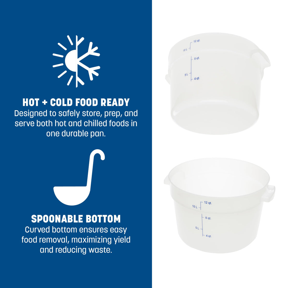 Carlisle FoodService Products 12 Quart (Pack of 6) / 1 / White Storage & Transport