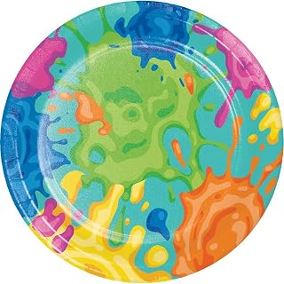 Creative Converting Paint Splatter Dessert Plates, 8 Count