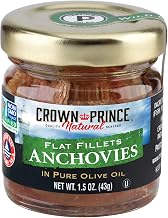 Crown Prince Natural Anchovy Fillets in Olive Oil, 1.5-Oz Jar, 18 Pack