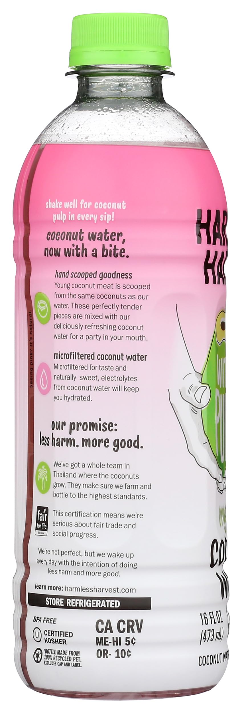 Water Coconut Pulp Organic, 16 Ounce by Harmless Harvest – 16 Fl Oz (Pack of 1), Model 0810068900361