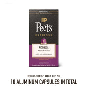 Peet's Coffee Ricchezza (Intensity 8) / 10 Count (Pack of 1) / Ricchezza Single-Serve Capsules & Pods