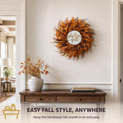 KAI-ROAD Fall Eucalyptus Wreath, 26 Inch, Yellow