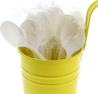 AmerCareRoyal Medium Weight Individually Wrapped Disposable Polypropylene Plastic Soup Spoons for Restaurants and Catering, White, Pack of 1000