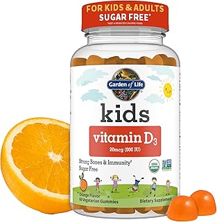 Garden of Life Kids Vitamin D3 Gummies, Orange Flavor, 60 Servings