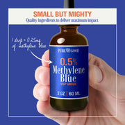 Methylene Blue 0.5% Liquid by PureGood – 2 Ounces, 60.0 milliliters, Glass, Amber, Model PG 1036