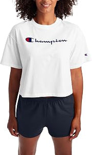 Champion Women's Cropped Tee, Graphic (Retired Colors)