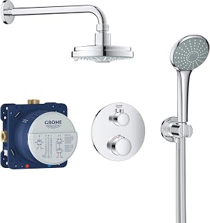 GROHE 34734000 Shower System Flush-Mounted with Rainshower Cosmopolitan 210 - Chrome, 34735000