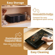 KAZRBEP Modular Warming Tray, 5 Panel Expandable, Black Tempered Glass