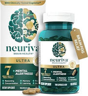 NEURIVA Ultra Brain Supplements for Memory and Focus, Phosphatidylserine, Cognivive, Neurofactor, Folic Acid, Vitamin B12 & Vitamin B6, 60 Count Capsules