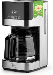 Melitta Aroma Tocco Glass 10-Cup Drip Coffee Maker, Black | Automatic and Programmable, Auto Shut Off, Touch Control Panel, Stainless Steel Accented, with 5 Pack Coffee Filter