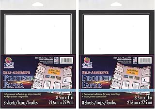 Pacon Self-Adhesive Paper, Black, 8-1/2" x 11", 8 Sheets (Pack of 2)