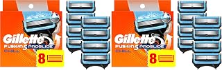 Gillette ProGlide Chill Razor Refills for Men, 8 Blade Refills, (Pack of 2)